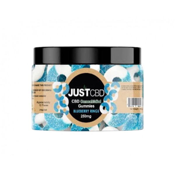Just CBD, Gummies Blue Raspberry Rings, 250mg